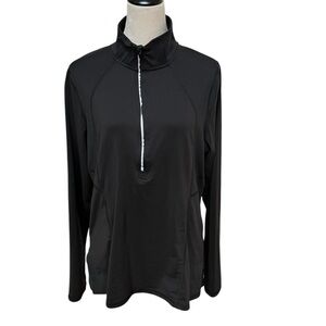 Champion Women’s XL Black 1/2 zip pullover workout top shirt long sleeve jacket